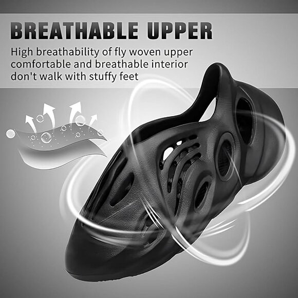 Men\'s Black Foam Runner Non Slip Cloud Slides Lightweight Sandal Shoes main image 7